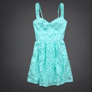 Mint green lace skater dress
